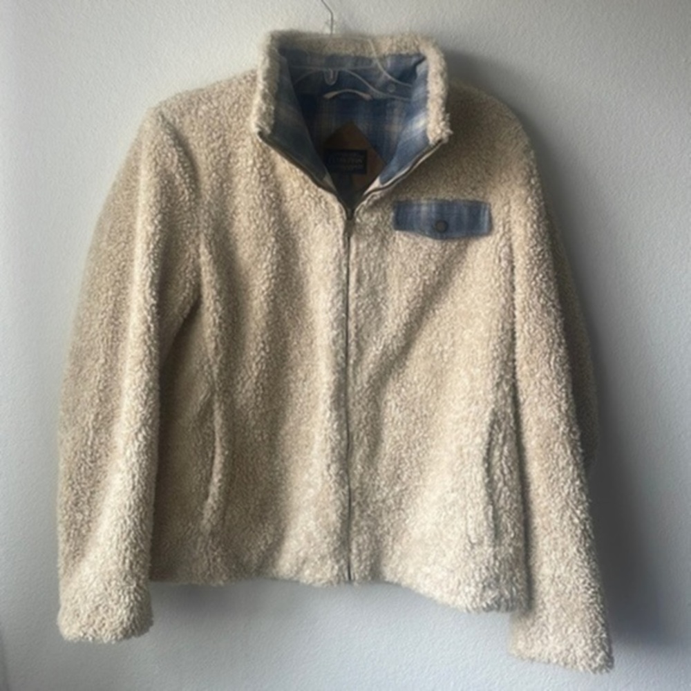 Pendleton jacket women’s size medium cream and blue plaid